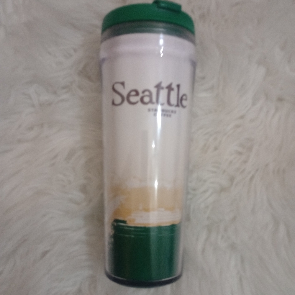 Starbucks Seattle Travel Tumbler with Green Lid 12 oz.